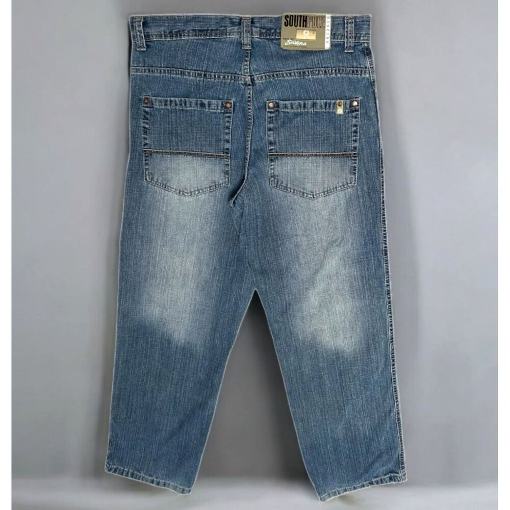 Y2K Southpole Denim Jeans Mens 30 Grunge Baggy Skater Pants Wide Leg 32x30 VTG